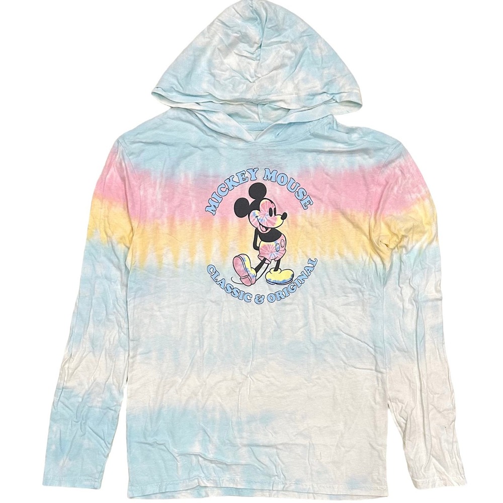 Disney Theme Park Mickey Mouse Classic Original Tie Dye Lightweight Hoodie Shirt